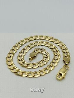 Solid 9ct Yellow Gold 4.5mm Curb Chain Mens Bracelet 8.5 INCH New 4.4gr