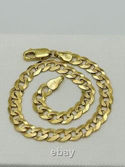 Solid 9ct Yellow Gold 5.5mm Curb Link Heavy Bracelet 5gram New 7.5 inch