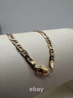Solid 9ct Yellow Gold 7.5 INCH 4mm Wide Anchor Bracelet Fully Hallmarked