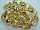 Solid 9ct Yellow Gold Chunky Patterned Belcher Linked Bracelet 10.25 Inches