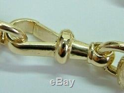 Solid 9ct Yellow Gold Chunky Patterned Belcher Linked Bracelet 10.25 Inches