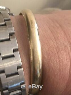 Solid 9ct Yellow Gold Hinged Bangle Bracelet 10.4 Grams
