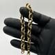 Solid 9ct Yellow Gold On Silver 8.5 Inch Light Oval Belcher Bracelet