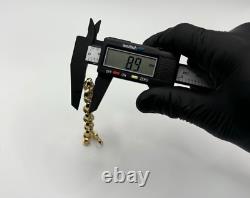 Solid 9ct Yellow Gold On Silver 8.5 Inch Light Oval Belcher Bracelet