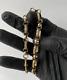 Solid 9ct Yellow Gold On Silver 8 Inch Gypsy Link Belcher Bracelet Womens, Men