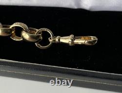 Solid 9ct Yellow Gold On Silver 9 Inch Heavy Men's Belcher Bracelet