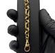 Solid 9ct Yellow Gold On Silver 9 Inch Hex Gypsy Link Belcher Bracelet