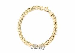 Solid 9ct Yellow Gold Rollerball Chain Bracelet 19cm/7.5 Womens Gift Boxed