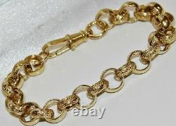 Solid 9ct Yellow Gold & Silver 8.5 Inch Belcher Bracelet