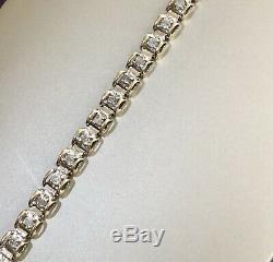 Solid 9ct Yellow Gold Solitaire Diamond Tennis Bracelet 1ct 100 Pts