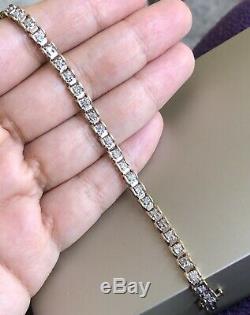Solid 9ct Yellow Gold Solitaire Diamond Tennis Bracelet 1ct 100 Pts