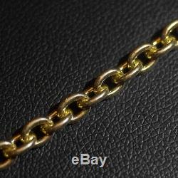 Solid 9ct Yellow Gold on Silver Italian Heavy Belcher Rolo Bracelet 9 Men's