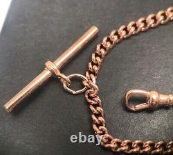 Solid 9ct rose gold Albert bracelet, Hallmarked, 7 1/2, 7.8g, 3mm width