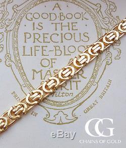 Solid Fine 9ct Yellow Gold Byzantine Bracelet 7.5 & 8.5 MEN'S LADIES