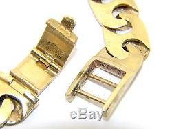 Solid Gents Mens 9ct 9carat Yellow Gold Cast Heavy Anchor Bracelet FREE POSTAGE