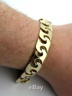 Solid Gents Mens 9ct 9carat Yellow Gold Cast Heavy Anchor Bracelet FREE POSTAGE