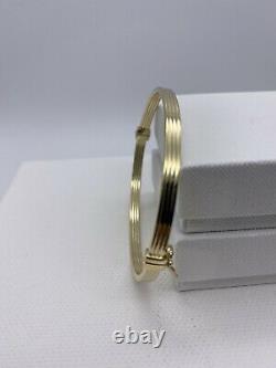 Solid Genuine 4mm 9ct Gold Woman Bracelet Bangle 65mm Dimension