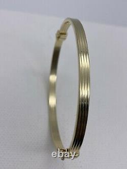 Solid Genuine 4mm 9ct Gold Woman Bracelet Bangle 65mm Dimension