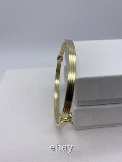 Solid Genuine 4mm 9ct Gold Woman Bracelet Bangle 65mm Dimension