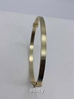 Solid Genuine 4mm 9ct Gold Woman Bracelet Bangle 65mm Dimension