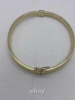 Solid Genuine 4mm 9ct Gold Woman Bracelet Bangle 65mm Dimension