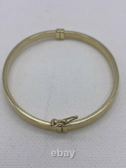 Solid Genuine 4mm 9ct Gold Woman Bracelet Bangle 65mm Dimension