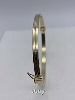 Solid Genuine 4mm 9ct Gold Woman Bracelet Bangle 65mm Dimension