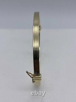 Solid Genuine 4mm 9ct Gold Woman Bracelet Bangle 65mm Dimension