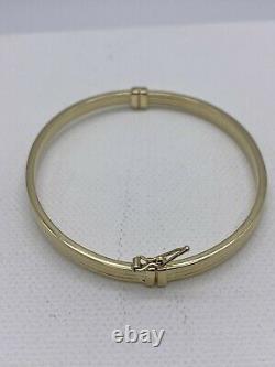 Solid Genuine 4mm 9ct Gold Woman Bracelet Bangle 65mm Dimension