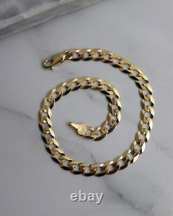 Solid Genuine 9carat Yellow Gold Mens 6mm Curb Link Bracelet 8.5 inch New