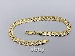 Solid Genuine 9ct Gold Mens 7mm Open Curb Bracelet 8.5 New