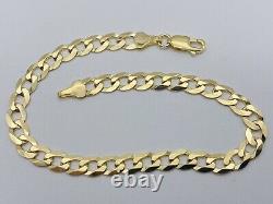 Solid Genuine 9ct Yellow Gold Mens 6.5mm Curb Bracelet 8.5 375 Stamp