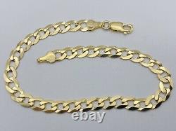 Solid Genuine 9ct Yellow Gold Mens 6.5mm Curb Bracelet 8.5 375 Stamp