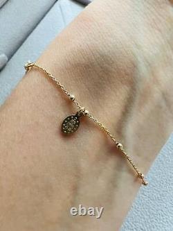 Solid Genuine 9ct Yellow Gold St Christopher 2mm Rosary Beads Bracelet women