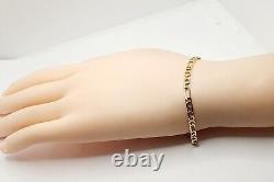 Solid Gold Figaro Chain Bracelet 9ct Yellow Gold 7 / 18cm
