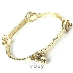 Solid Gold Spanner Bangle Men's 9ct Plain Style Bone Link Yellow UK Hallmarked