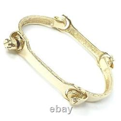 Solid Gold Spanner Bangle Men's 9ct Plain Style Bone Link Yellow UK Hallmarked