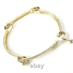 Solid Gold Spanner Bangle Men's 9ct Plain Style Bone Link Yellow UK Hallmarked