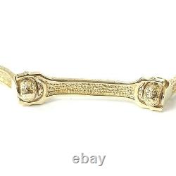 Solid Gold Spanner Bangle Men's 9ct Plain Style Bone Link Yellow UK Hallmarked