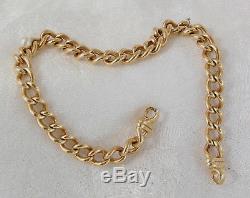 Solid Heavy 9ct Gold Curb Link Bracelet Chain, 19.88 grams, for Padlock Clasp