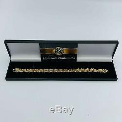 Solid Heavy 9ct Yellow Gold Fancy Link 8 Bracelet # 758