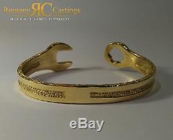 Solid Spanner Bangle Bracelet cast 9ct Yellow Gold Fully Hallmarked 26 grams