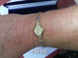 Sovereign 9ct Gold & Amethyst Ladies Bracelet Watch, 6.4, 9.5g