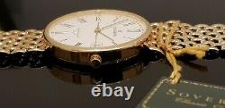 Sovereign 9ct Gold Hallmarked Gents Bracelet Watch in Sovereign Box with Papers
