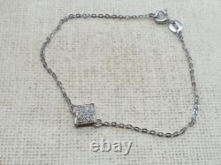 Sparkly 9ct White Gold Diamond Bracelet 9K 375 Trace Chain Bracelet 6.5