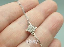 Sparkly 9ct White Gold Diamond Bracelet 9K 375 Trace Chain Bracelet 6.5