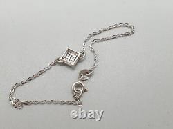 Sparkly 9ct White Gold Diamond Bracelet 9K 375 Trace Chain Bracelet 6.5