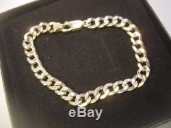 Stunning 9 Ct Yellow Gold 7 Bracelet -old- Lovely Plump Curb Design