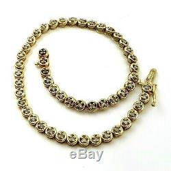 Stunning 9ct Gold 50pt Diamond Tennis Bracelet UK Hallmark