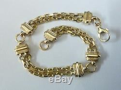 Stunning 9ct Gold 7.5 Fancy Belcher Strand Link Bracelet